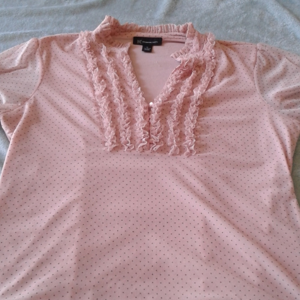 Pink polka dot INC intl concepts blouse